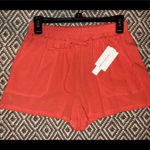 Orange Rayon Casual Shorts